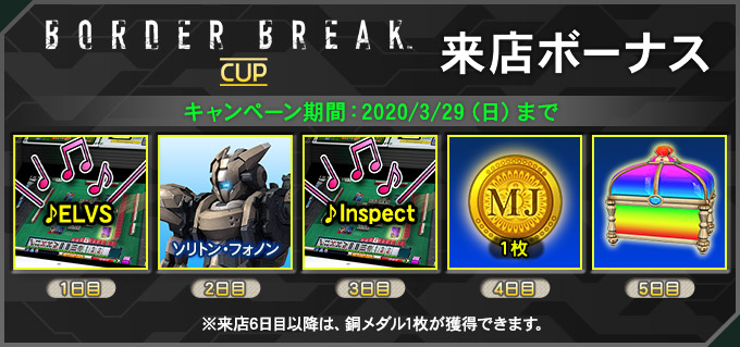 BORDER BREAK CUP来店ボーナス