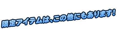 限定アイテムは、この他にもあります！