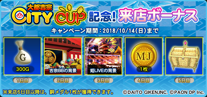 大都吉宗CITY CUP記念！来店ボーナス